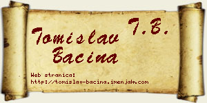 Tomislav Baćina vizit kartica